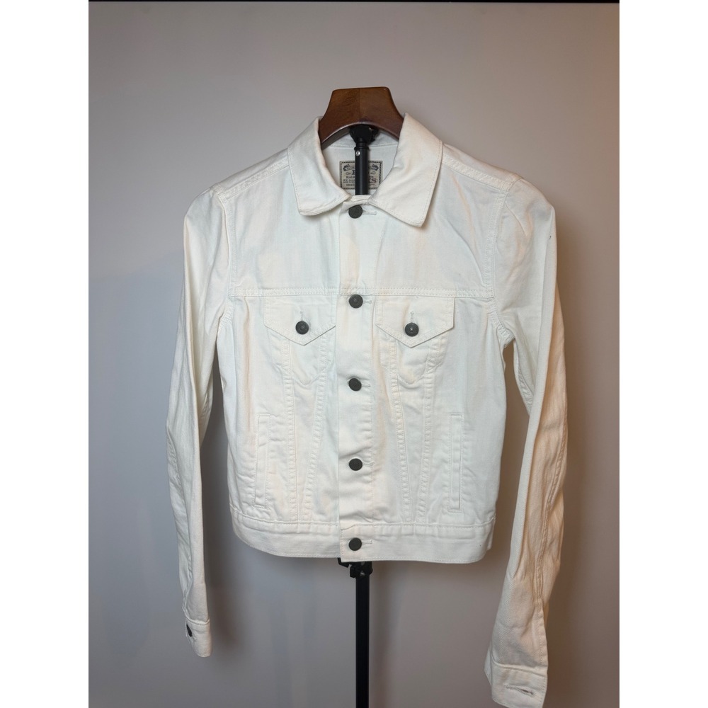 Polo Ralph Lauren Womens White Denim Trucker Jacket XS RN41381